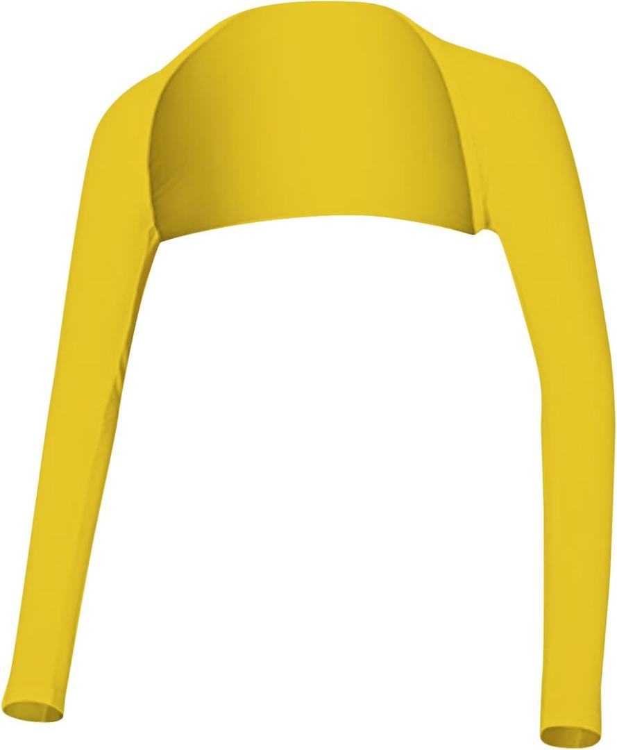 Advanced Cooling Shawl Arm Sleeve Sun Protection Comfortable & Breathable for Women Men (Yellow)