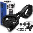 corki Cycles TT Handlebar Aerobars Cycling Computer Bike Mount for Garmin Wahoo Bryton Cateye (Long Arm - Black)
