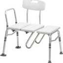 Drive Medical Splash Defense Tub Transfer Bench for Bathtub with Curtain Guard Protection, White