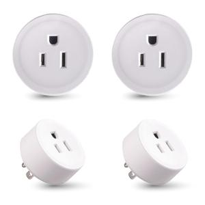 WiFi Smart Outlet - Alexa, Google Home Assistant Compatibility with Remote Control, Voice Control & Timer Function | No Hub Required | Certified White Smart Plug, 4Pcs