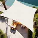 Shade&Beyond Rectangle Sun Shade Sail 12'X16' Permeable Canopy Cream for Patio Garden Yard Deck Pergola, White
