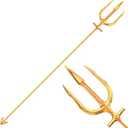 Metal Trident Spear Cosplay Costume, 3-pronged Poseidon Weapon for Adult Halloween