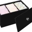 Tampon Box for Bathroom, Tampons and Pads Storage Holder, Women Period Organizer Container, Black