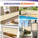 3' x 10' Balcony Privacy Screen HDPE Privacy Fence Cover with Grommets UV Block & Breathable for Patio Deck Porch Apartment, Zipties Included (Beige)