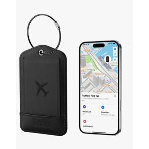 TopMade Smart Luggage Tag with Apple Find My, Premium Leather Luggage Tags for Suitcase, Travel Bags, Backpacks, Anti-Lost Suitcase Tag Tracker for Travel with Privacy Name Card, Rechargeable TopMade Smart Luggage Tag with Apple Find My, Premium Leather Luggage Tags for Suitcase, Travel Bags, Backpacks, Anti-Lost Suitcase Tag Tracker for Travel with Privacy Name Card, Rechargeable