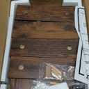 TEAMIX Monitor Riser - 2 Pack, Rustic Brown Wood Adjustable Stand for 2 Monitors/Laptop/PC