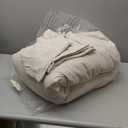 WRENSONGE Light Oatmeal Queen Comforter Set, 7 Pieces Soft Microfiber Comforters Queen Size with Fitted Sheet, Flat Sheet, 2 Pillow Shams, and 2 Pillowcases- Warm Bedding Sets Queen for All Season