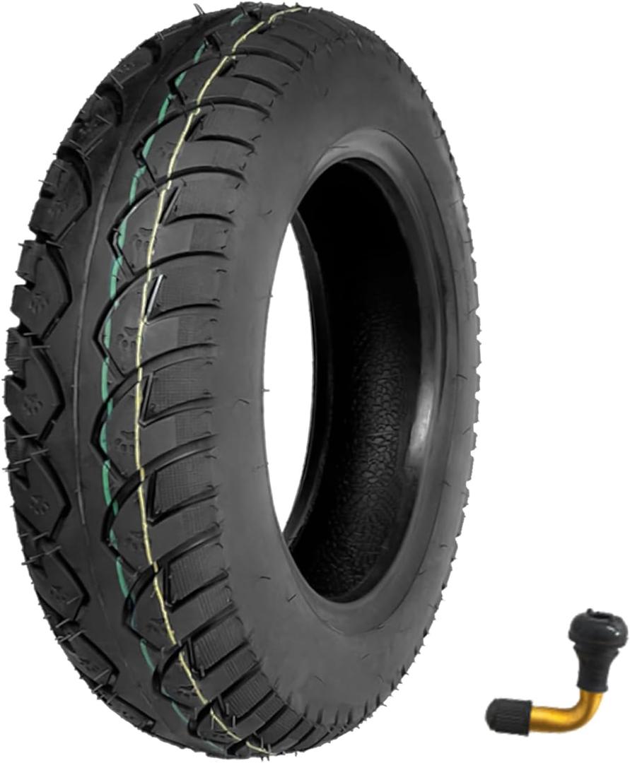 3.50-10 Scooter Tubeless Tire, 10 Inch Electric Bike tire, Tire for Front/Rear Replacement, for Adly Breeze 50 and Sprint 50 and compatible with other 50cc Scooters [Bent Mouth Valve]