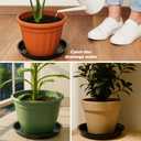 10 Packs 20 Inches Extra-Large Black Plant Saucers for Indoor Outdoor Use Heavy Duty Plastic Plant Trays for Planter Bulk Flower Pot Drip Trays to Catch Water, 4 to 20 Inch