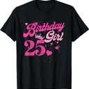 25th Birthday Girl Crown 25 Years Old Bday T-Shirt 3XL