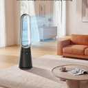 ULTTY Bladeless Fan for Bedroom, 20 Speeds & 3 Modes, Standing Fan with Remote, 8H Timer, 38" Quiet Tower Fan, 120 Oscillation, Powerful 25ft/s Airflow Cooling Fan for Home Office, CR062 Black, Large