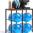 Klvied 5 Gallon Water Bottle Rack with Wooden Top, Heavy Duty 4 Bottle Water Jug Storage Rack, Vertical Water Bottle Holder Stand for Office, Break Room, Kitchen