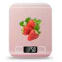 Food Scale, 11lb Kitchen Scale with 6 Units Tare Function & LCD Display, 0.05oz/1g Stainless Steel Digital Food Scale Grams and Ounces for Baking, Cooking, Dieting and Meal Prep (Pink)