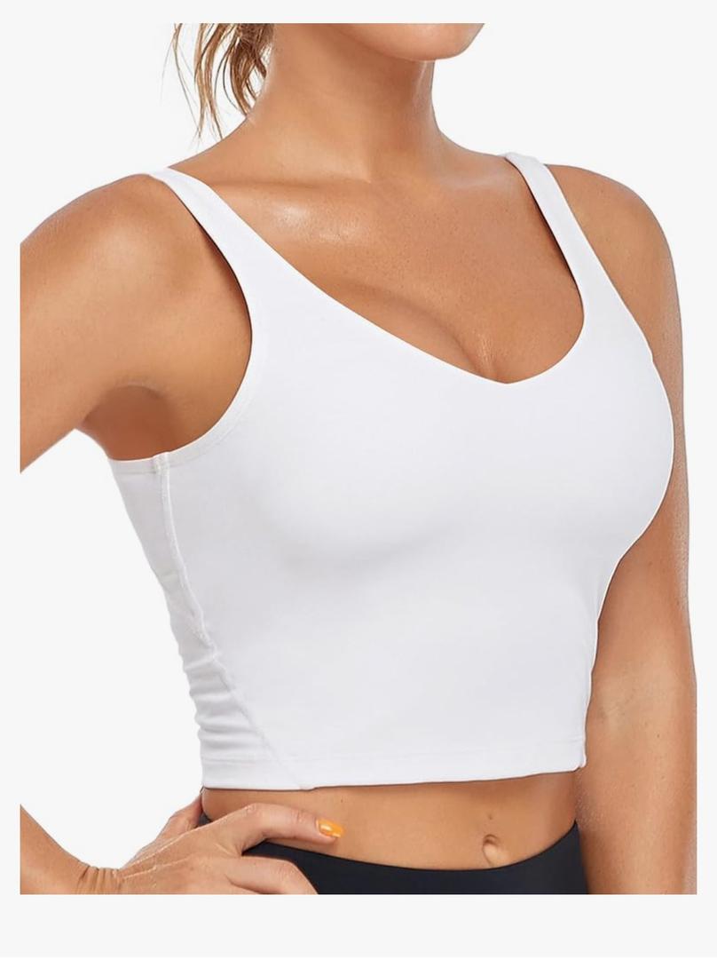 Pure Champ Sports Bra Womens Longline Padded Crop Tank Yoga Bras Workout Fitness Top XL
