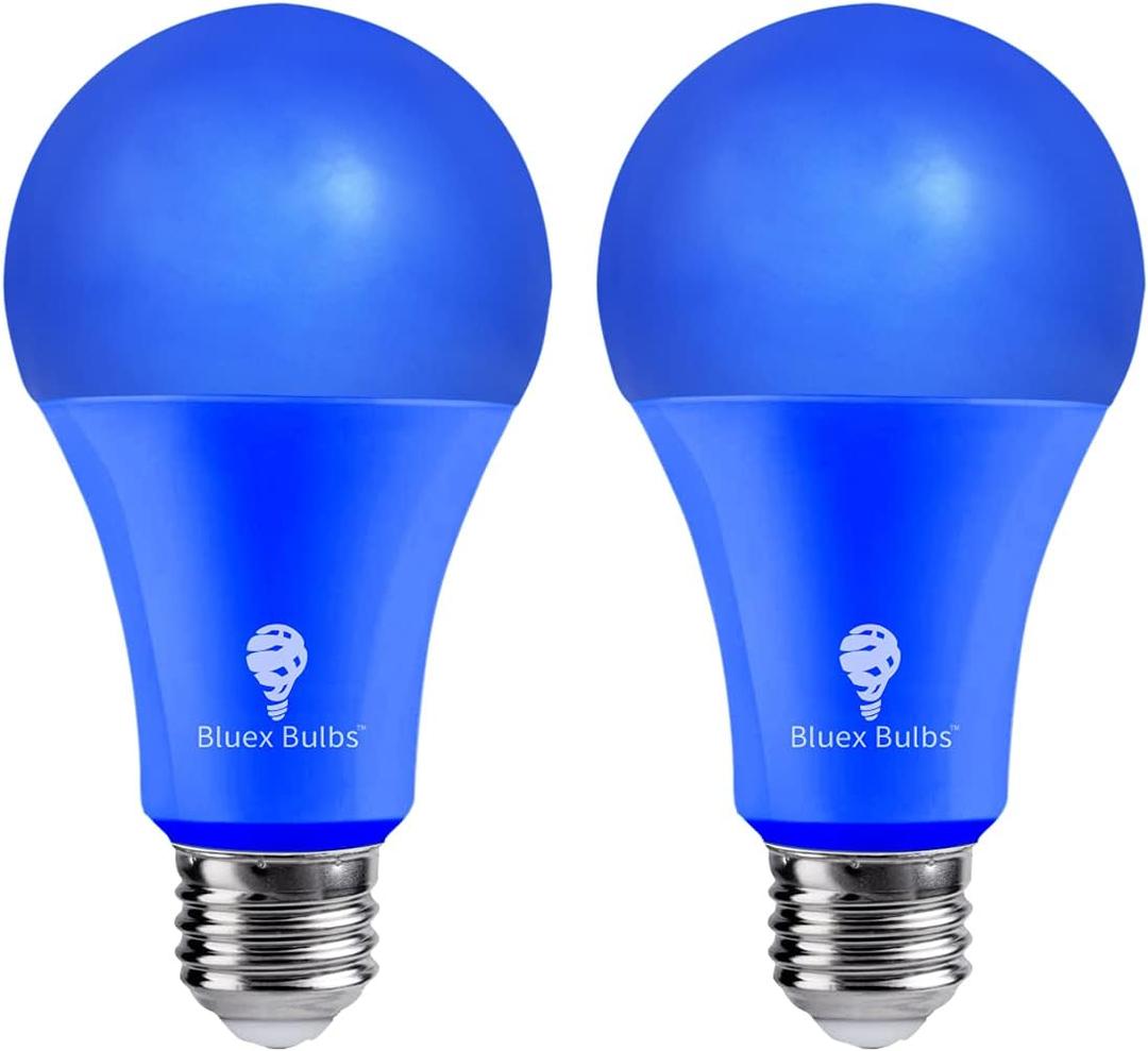 2 Pack BlueX LED A21 Blue Light Bulbs - 15W (120Watt Equivalent) - E26 Base Blue LED Bulb, Party Decoration, Porch, Home Lighting, Holiday Lighting, Decorative Illumination