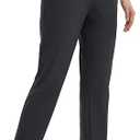 baleaf Women's Golf Pants with Belt Loops Zipper Pockets Stretch Travel Work Bussiness Dressy Casual Slacks UPF 50+ (Black, XS)