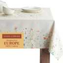 Maison d' Hermine Table Cloth Rectangle Table 100% Cotton 70 x 140 Inches Tablecloth Reusable Decorative for Dining Kitchen Room Farmhouse Home Easter Decorations Spring Summer - Colmar