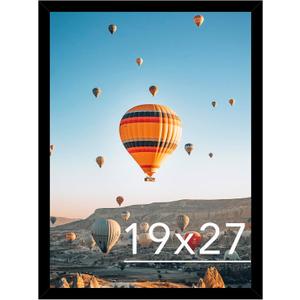 JCJMY 19x27 Picture Frame Black for Puzzles Poster Photo Picture, Horizontal and Vertical Formats for Wall Hanging, 19 x 27 Wall Gallery Poster Photo Frame for 19 by 27 Photos Posters,Black