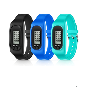 Silicone Fitness Tracker Watch 3 Pcs Walking Running Pedometer Calorie Burning and Step Counting Bracelet Steps Pedometer Watch for Walking Men Women Kids