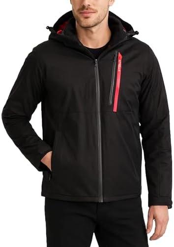 Spyder Mens Snow Jacket - Warm Isolated Winter Jackets for Men - Cozy Men's Snow Heated Ski Jacket with Detachable Hood, M