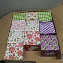 Fourluoo 10 Pack Flower Facial Tissues Cube Face Boxes 600 Sheets 3 Ply
