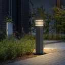 SLAWA 23.6In Pathway Lights Black E26 Outdoor Landscape Path Lights Die-Casted Aluminum Walkway Lighting Modern Landscape Sideway Lighting IP65 Waterproof Patio Porch Exterior Floor Lamp with Bulbs (60 cm)