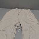 ANRABESS Women Linen Pants Casual Loose High Waist Boho Wide Leg Cropped Palazzo Beach Pants Summer Outfits 2025 Trendy (Small, Beige)