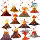 Volcano Party Hanging Swirls Lava Volcano Birthday Party Decorations Volcano Theme Party Hanging Foil Whirls Ceiling Streamers Decoration for Science Dinosaur Party Luau Hawaiian Party Supplies