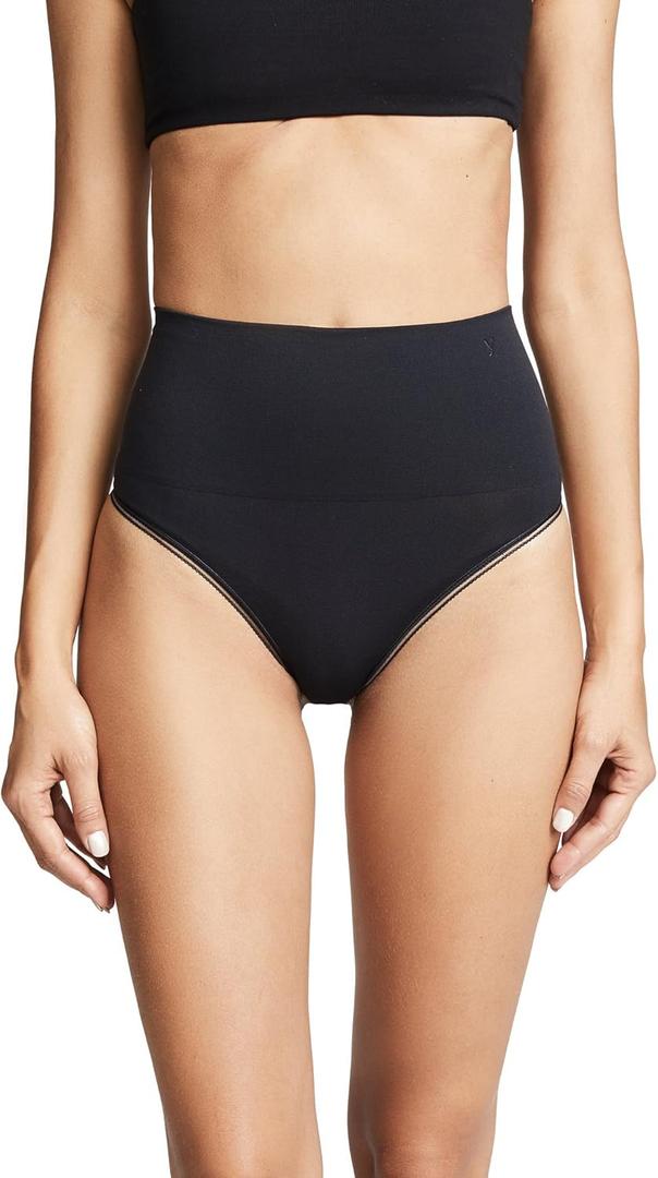 Yummie Women's Ultralight Seamless Shapewear Thong (Black) (S,M)