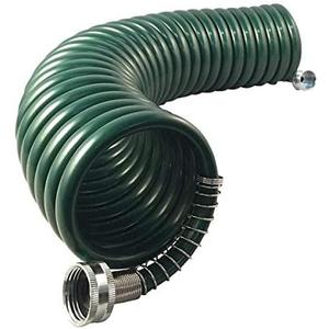 Flexon 1/2" x 25ft Coil Garden Hose  Compact, Kink-Resistant, Lightweight, Space-Saving Design, Durable and Weather-Resistant Watering Hose for Small Yards and Gardening