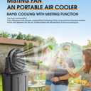 Ausic Portable Misting Fan, 9L 10-inch Outdoor Mist Fans for Outside Patios Cooling, 30000mAh Rechargeable Battery Fan with Water Box, 3 Strong Winds, 3 Spray Mister, Camping/Beach Summer Essentials
