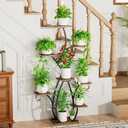 Plant Stand Indoor with Grow Lights - 58" Tall Plant Shelf Indoor, 8 Tiered Corner Lighted Plant Stand for Indoor Multiple Plants, Metal Flower Stands Display Rack for House, Patio, Black