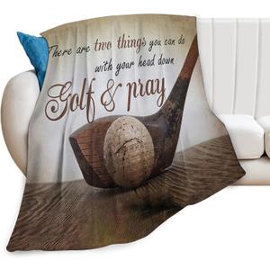 Golf Blanket for Golfers Men Women Fans Sports Throw Blankets Soft Cozy Warm Fuzzy Fleece Inspirational Quotes Golfing Bedding Flannel Throws Stuff Gifts Girls Boys Golf Lovers Bedroom Decor 50"x40"