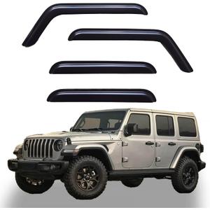 Window Visors Rain Guards fits 2018-2026 Wrangler JL Unlimited 4-Door, Out-Channel Window Wind Deflectors Vent Shades Accessories for 2020-2026 Gladiator 4-Door, Dark Smoke 4 Pcs