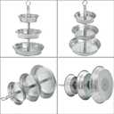 Okllen 3 Tier Serving Tray, Galvanized Metal Cupcake Stand Vintage Dessert Appetizer Stand, Rustic Home and Garden Display Stand for Country Farmhouse, Kitchen, Indoor, Outdoor Use