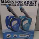 QingSong Full Face Snorkel Mask for Adults, Snorkeling Gear with Camera Mount, 180 Degree Panoramic View Snorkel Set Anti-Fog Anti-Leak (Large-X-Large, 2 Pack - Black+Pink)