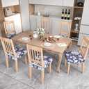 Stretch Dining Chair Seat Covers Set of 4,Dining Chair Slipcovers, Floral Printed Chair Covers,Soft Fabric Washable Upholstered Chair Seat Protector, No Rear Covers for Home Kitchen Dining Room (Light Purple Flowers + Butterflies)