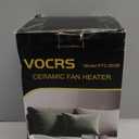 Small Portable Space Heater for Indoor Use - VOCRS 1500W PTC Electric Heater with Thermostat, Remote Control, 12H Timer, Eco and Fan Mode, Rapid and Safe Heating for Bedroom, Office