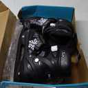 Maxluke Snowflake Girl's Adjustable Ice Skates | Kids Ice Hockey Skates for Girls Boys Youth | Fun Beginner Ice Skating Shoes for Outdoor and Rink | Soft Comfortable Lining L Black