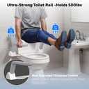ZEAGUS Toilet Safety Rails for Seniors,500lb Heavy-Duty Toilet Safety Frame,60 Adjustable & Space-Saving Toilet Assist Arms,Toilet Handles for Elderly,Disabled, and Mobility Impaired