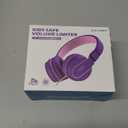 Kids Headphones, Wired Headphones for Kids On Ear with Microphone, 93dB Volume Limiter Headphone for Girls Boys, Foldable Lightweight Headphone for School Learning & Entertainment, Pink Purple
