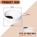 Signite 5 Pcs Plastic Desk Cable Grommet 2-1/2" Durable Desk Hole Cover for Wire Management, Desks Cord Grommet for Workstations, Tables, Countertops 60mm Hole Cover for Home & Office Use - (White)