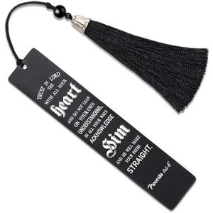 Hafhue Trust In Lord With All Your Heart Proverbs 3:5-6 Metal Bookmark with Tassels, Bible Verse Bookmark for Women Men, Inspirational Gifts for Book Lover Reader, Religious Faith Gifts for Christians