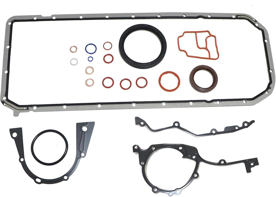 GXARTS Oil Pan Gasket Set 11111432478 11131437237 Lower Gasket Set Compatible With BMW 325i 325ci 330i 330ci 330xi 525i 528i X3 X5 Z3 Z4 E46 M52 M54 B25 2.5L 2.8L 3.0L 1999-2008
