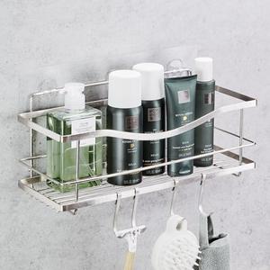 KINCMAX Premium Shower Caddy - Adhesive Bathroom Shower Organizer and Storage w/, No Drill Shower Shelves for Inside Shower, Rustproof Stainless Steel Shower Rack, Accessories Holder, Silver