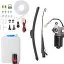 Kemimoto UTV Windshield Washer Pump Kit with 12V Windshield Wiper Motor Kit Compatible with Polaris RZR Ranger General Can Am X3 Defender Commander Golf Cart