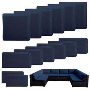 Thankyall 14 Piece Outdoor Patio Cushion Covers Replacement, Couch Cushions Covers with Zippers, Waterproof Patio Furniture Cushion Slipcovers for Couches,Outdoor Patio Furniture (Dark Blue)