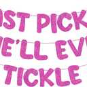 Fulmoon Pre Strung Funny Bachelorette Banner Naughty Bachelorette Party Decorations Glitter Bridal Shower Sign for Wedding Party Favor Supplies Gifts Ideas(Hot Pink)