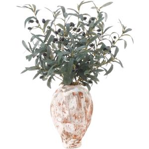 LILUYTO 5pcs Artificial Olive Branches Stems with Green Plants Strips 31" Long Faux Olive Tree Branches for Vase Bouquets Wedding Decor Home Garden Decor DIY Floral Crafts