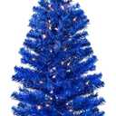 Pre-Lit Medium Artificial Pine Christmas Tree - 4' - Royal Blue - Clear Lights